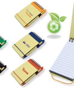 Eco notebook green includes pen – Min Order 100