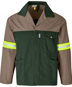 Site Premium Two-Tone Polycotton Workwear Jacket – Reflective Arms & Back – Yellow Tape
