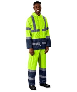Torrent Two-Tone Hi-Viz Reflective Polyester PVC Rainsuit – Avail in Lumo Green, Yellow or Orange
