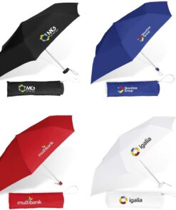 Rainbow Compact Umbrella – Quality Pop-Up 6 Panel Umbrella With Aluminium Shaft & Colour Co-ordinated Handle