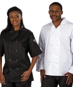 Zest Chef Jacket Short Sleeve – Avail in: Black, White