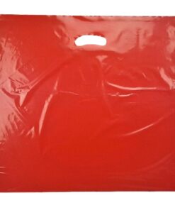 Red Plastic Carrier Bags (500+40x550mm)(500 Units)