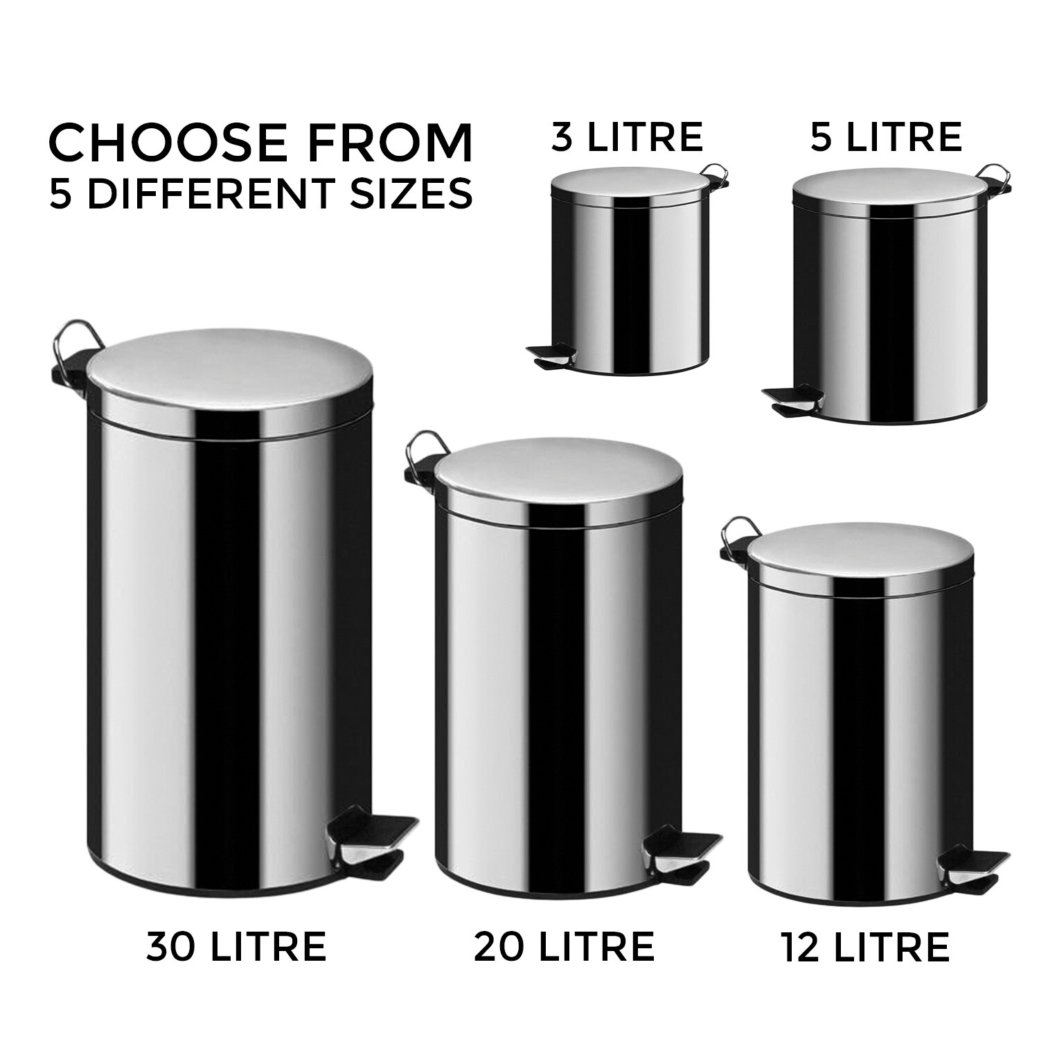 Stainless Steel Pedal Bin 20L