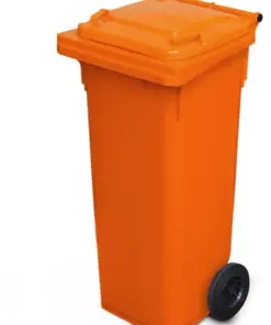 140L Wheelie Bin — Orange
