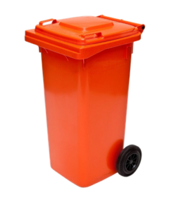 240L Wheelie Bin — Orange